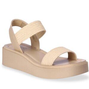 No Boundaries Women’s Textured Strap Low-Heel Platform Sandals